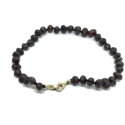 Tornozeleira (adulto) de Âmbar Modelo Barroco Cherry Não Polido Ajustável