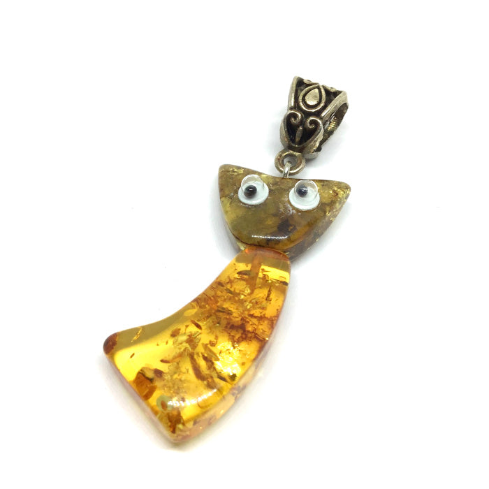 Pendente Gato (verde e mel)
