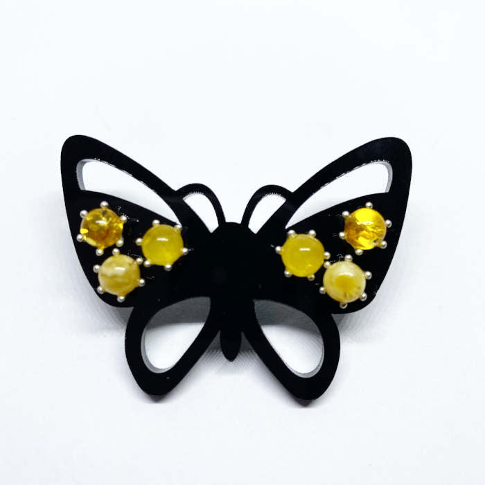 Brincos em Âmbar Borboleta 3 Pares Bolinha Mix II