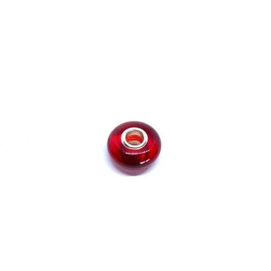 Conta de Ambar Vermelho Tipo Pandora