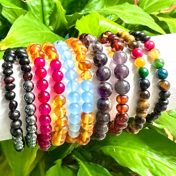 Conjunto de Pulseiras de Âmbar &amp; Pedras