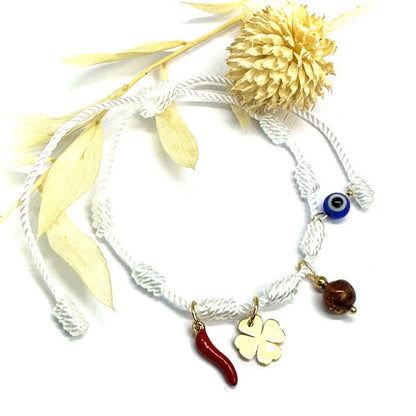 Pulseiras dos 7 Nós com Amuletos de Proteção e Boas Energias