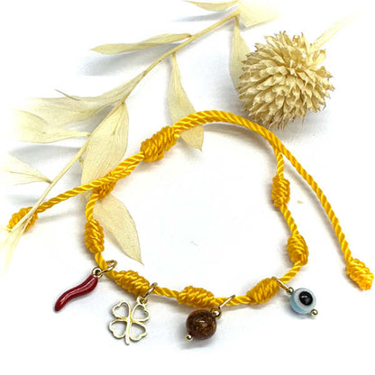 Pulseiras dos 7 Nós com Amuletos de Proteção e Boas Energias