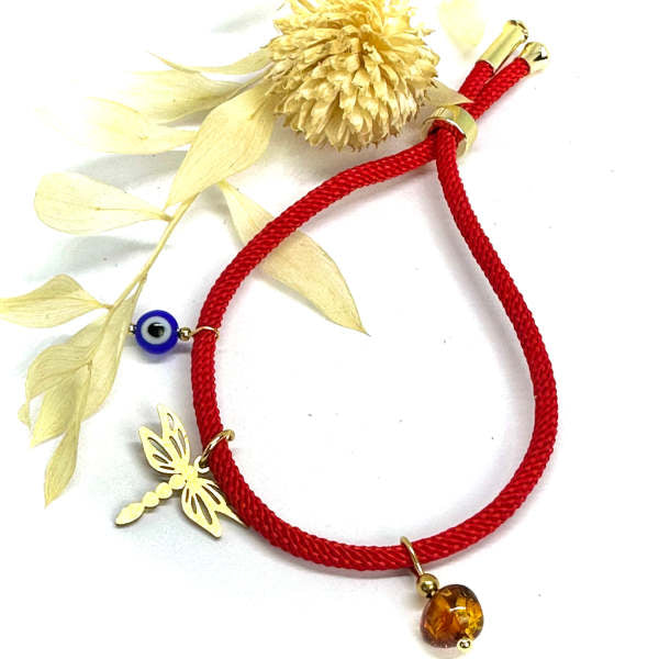 Pulseira Vermelha com Amuletos