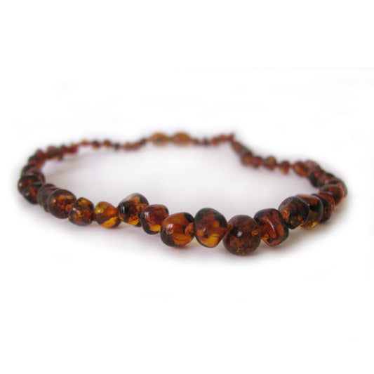 Colar de Âmbar Barroco Adulto Cognac 50cm