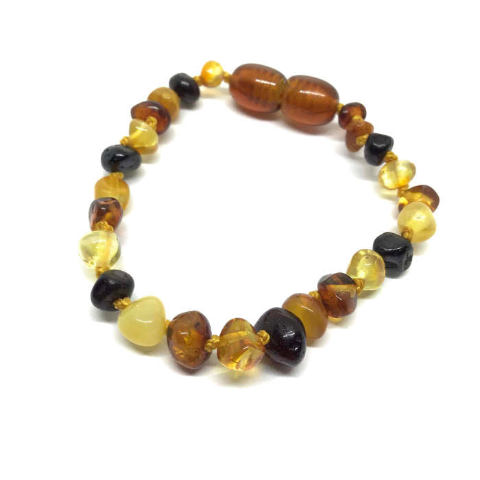 Pulseira - Tornozeleira de Âmbar Barroco Juvenil/Mulher Multicor
