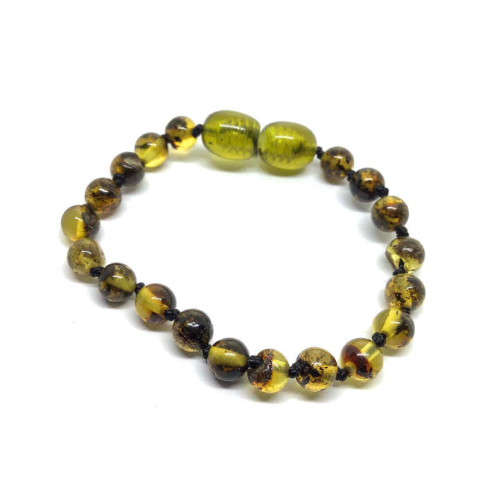 Pulseira - Tornozeleira de Âmbar Royal Bebé - Criança Verde