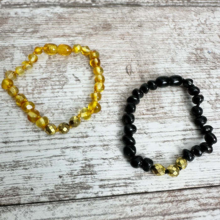 Pulseira - Tornozeleira de Âmbar Barroco Adulto Cherry e Pirita