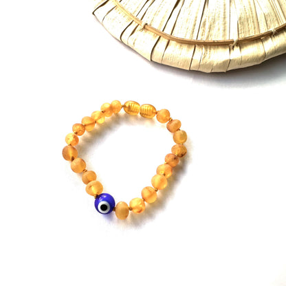Pulseira - Tornozeleira de Âmbar Barroco Bebé - Criança com Olho