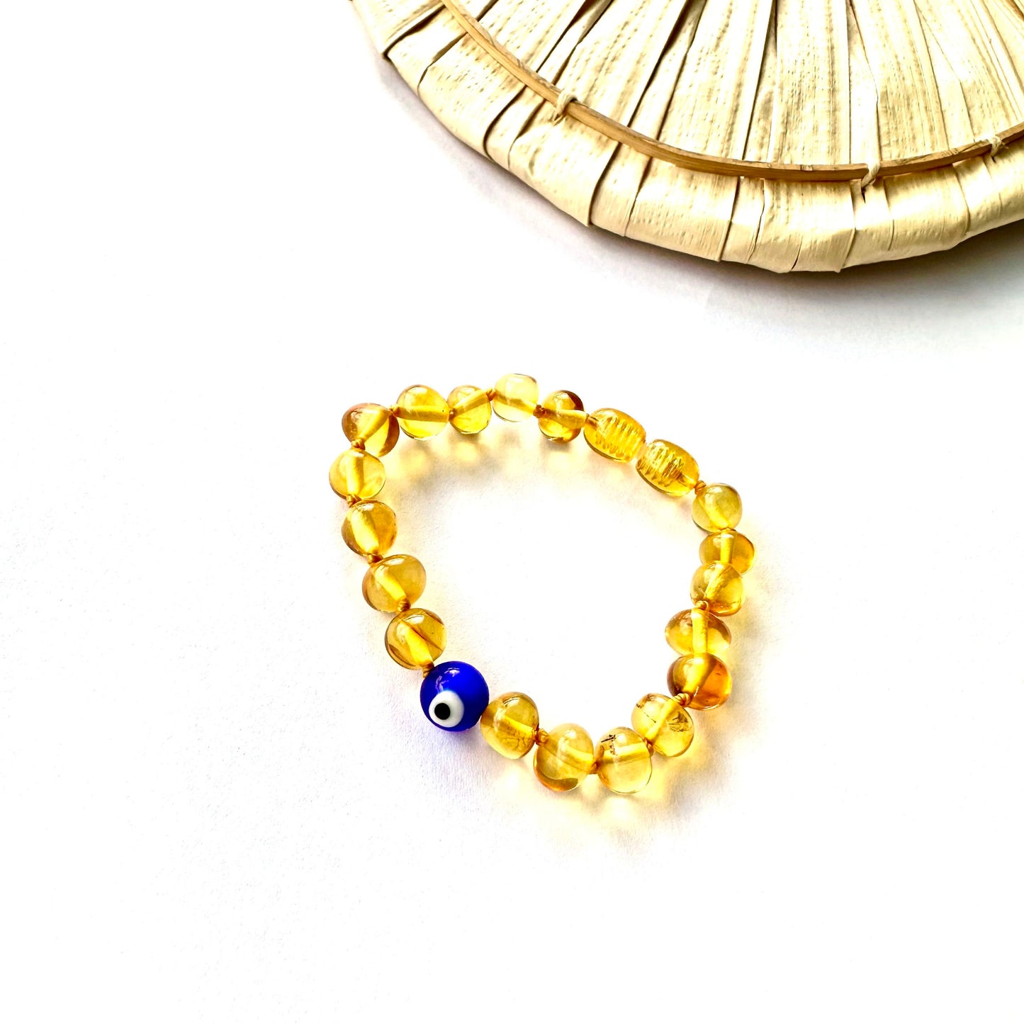 Pulseira - Tornozeleira de Âmbar Barroco Bebé - Criança com Olho