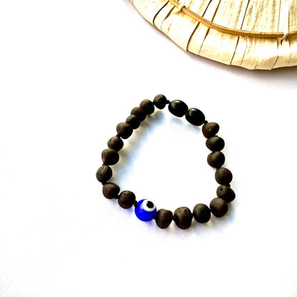 Pulseira - Tornozeleira de Âmbar Barroco Adulto com Olho