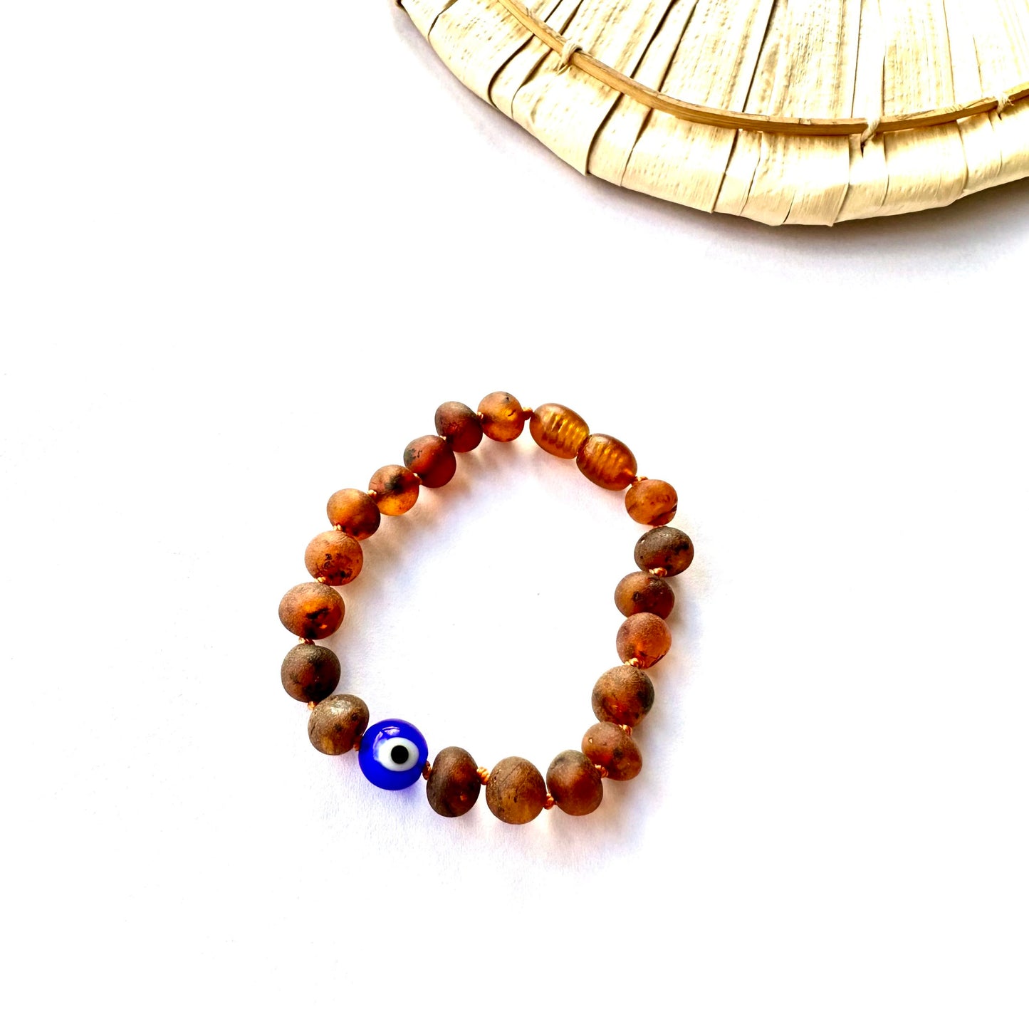 Pulseira - Tornozeleira de Âmbar Barroco Bebé - Criança com Olho