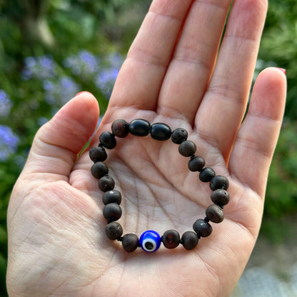 Pulseira - Tornozeleira de Âmbar Barroco Bebé - Criança com Olho