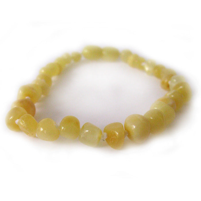 Pulseira - Tornozeleira de Âmbar Barroco Juvenil/Mulher Manteiga