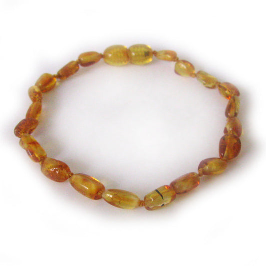 Pulseira - Tornozeleira de Âmbar Oval Bebé - Criança Mel