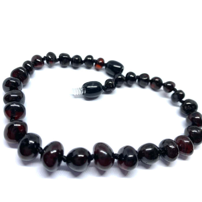 Tornozeleira (adulto) de Âmbar Modelo Barroco Cherry