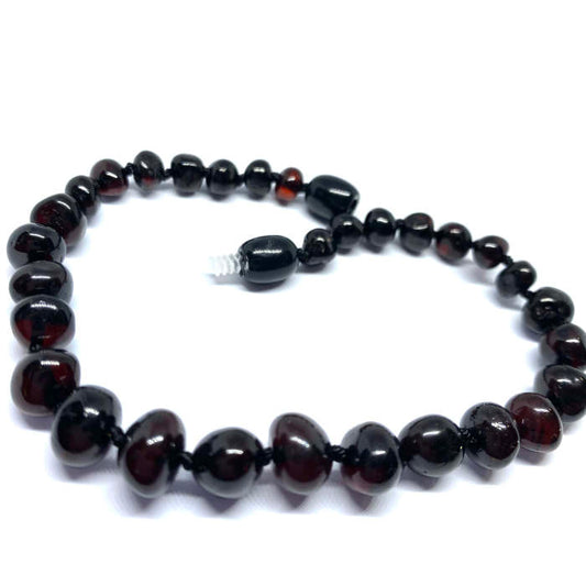 Tornozeleira (adulto) de Âmbar Modelo Barroco Cherry