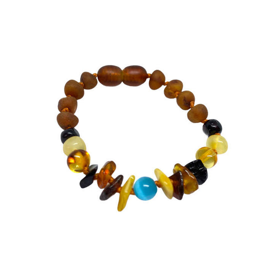 Pulseira - Tornozeleira Tribal II Âmbar Cognac Não Polido Bebé - Criança