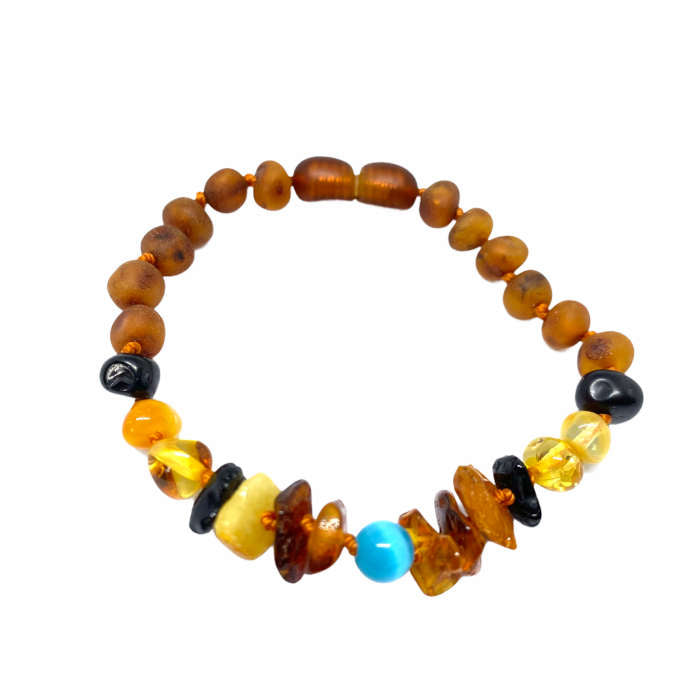 Pulseira - Tornozeleira Tribal II Âmbar Cognac Não Polido Juvenil-Mulher