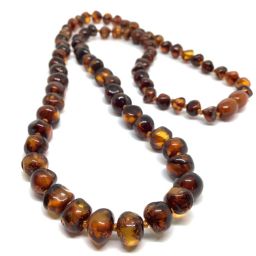 Colar de Âmbar Barroco Adulto Cognac 50cm