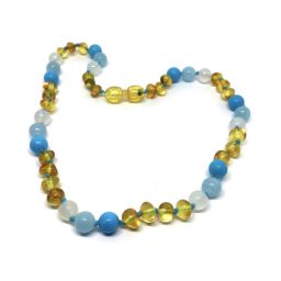 Colar de Âmbar Classy Mel e Degrade de Azuis Bebé – Criança