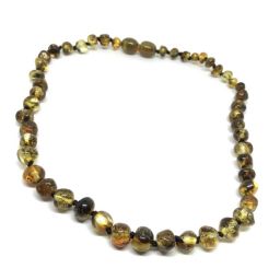 Colar de Âmbar Barroco Adulto Mix Verde 60cm