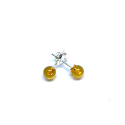 Brincos em Âmbar Bolinha Mel
