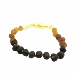 Pulseira – Tornozeleira de Âmbar Barroco Juvenil/Mulher Degrade Não Polido