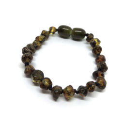 Pulseira – Tornozeleira de Âmbar Barroco Adulto Verde