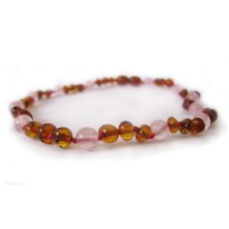 Colar Classy Âmbar Cognac e Quartz Rosa Juvenil – Mulher