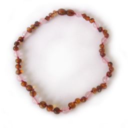 Colar Classy Âmbar Cognac e Quartz Rosa Juvenil – Mulher