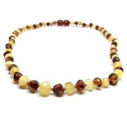 Colar de Âmbar Barroco Juvenil – Mulher Cognac e Manteiga