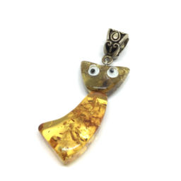 Pendente Gato (verde e mel)