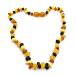 Colar de Âmbar Arredondado Irregular Juvenil – Mulher Multicor Não Polido