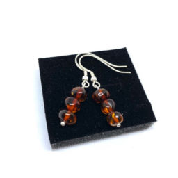 Brincos Prata e Âmbar