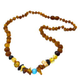 Colar Tribal II Âmbar Cognac Não Polido Adulto