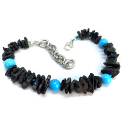 Coleira Para Animal em Âmbar Cherry e Azul 20cm