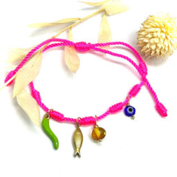 Pulseiras dos 7 Nós com Amuletos de Proteção e Boas Energias