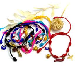 Pulseiras dos 7 Nós com Amuletos de Proteção e Boas Energias